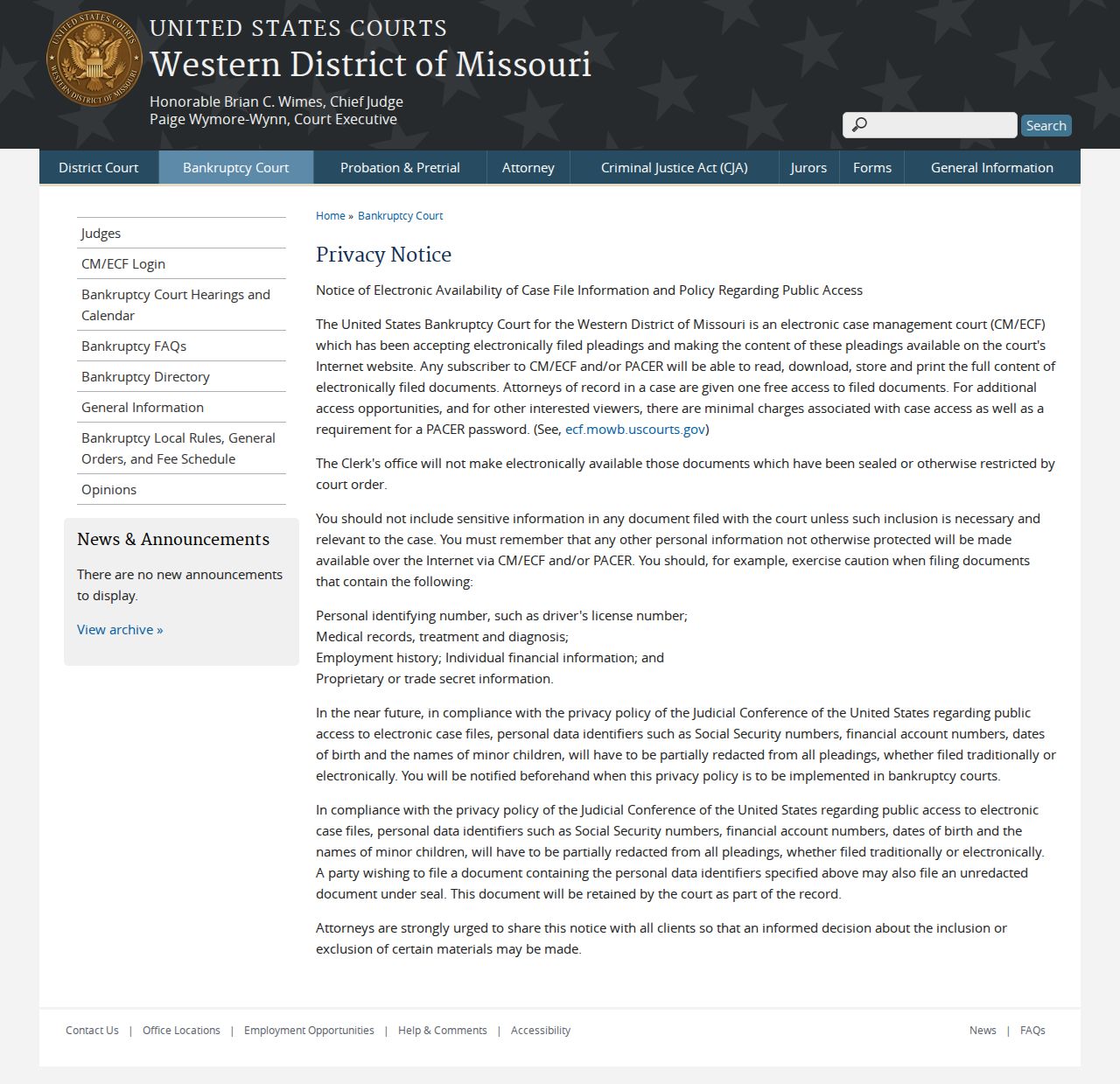 Altamont court docket federal privacy notice record