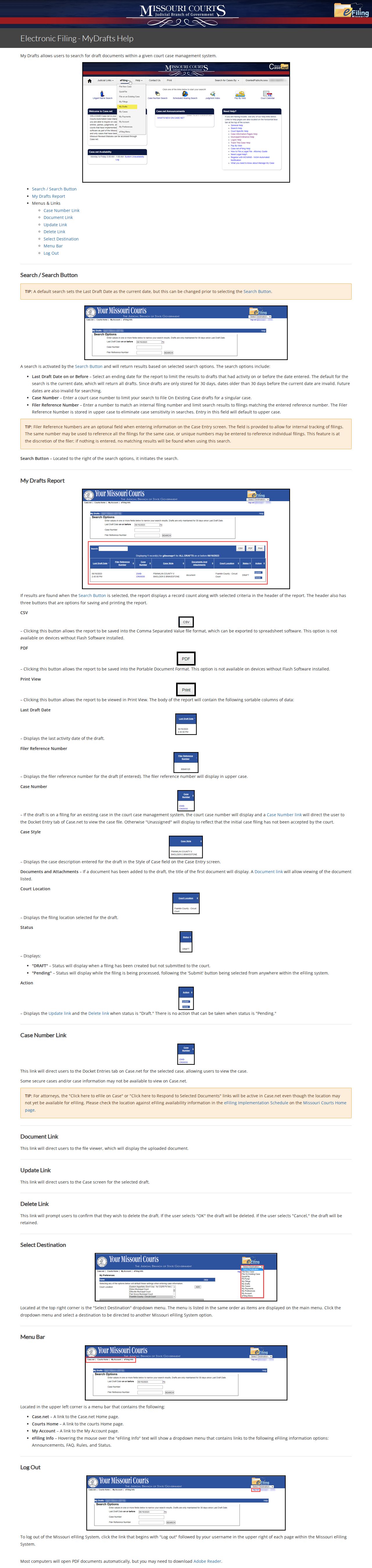 Daviess County case lookup filing workflow reference