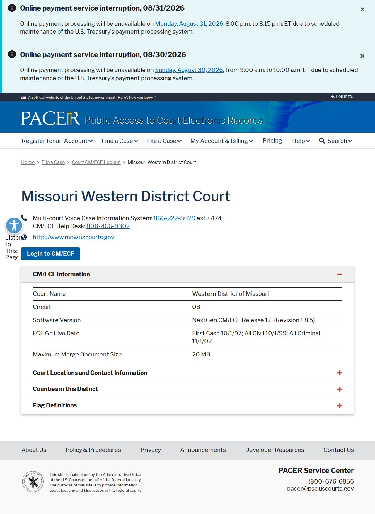 Daviess County traffic tickets federal court lookup reference